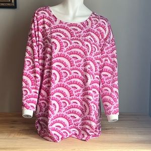 New Direction Pink Floral Pring Top Size Large